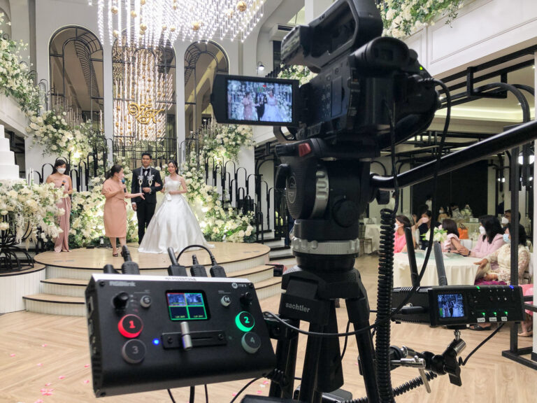 ชุดกล้องและเครื่องสลับภาพสำหรับถ่ายทอดสดงานแต่งงาน Live Streaming ผ่าน Facebook และ YouTube